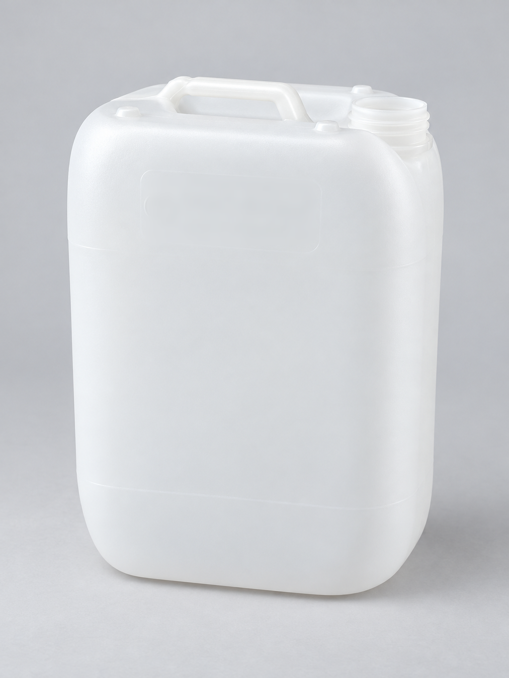 10 litre natural HDPE jerry can without cap – studio image