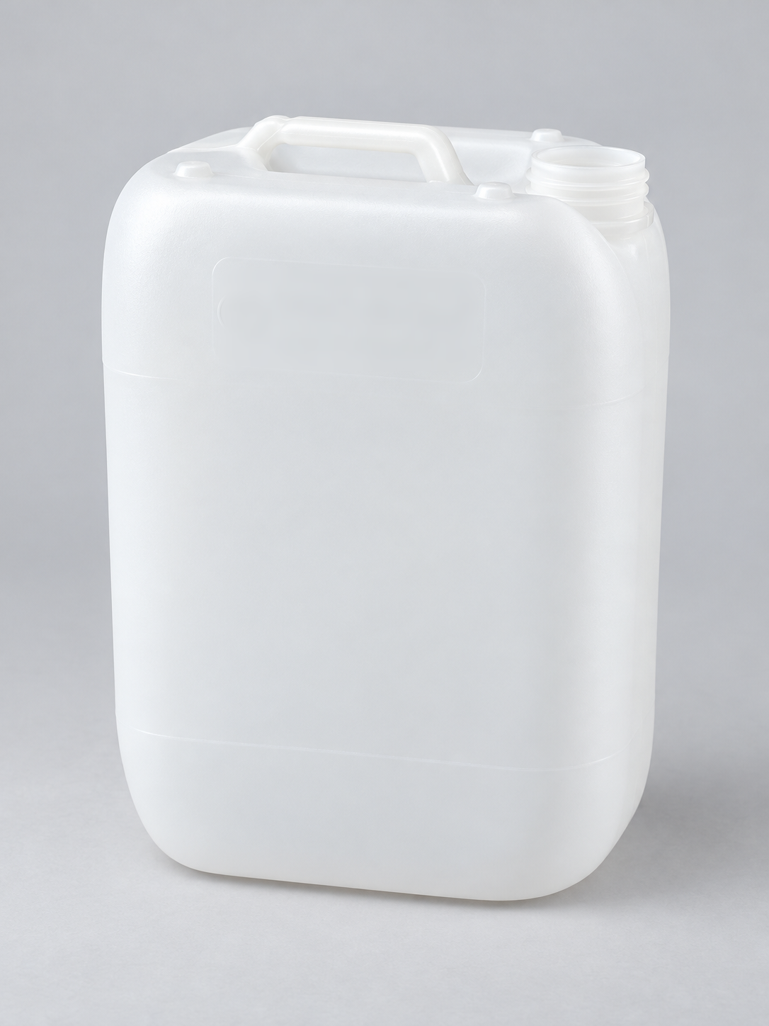10 litre natural HDPE jerry can without cap – studio image