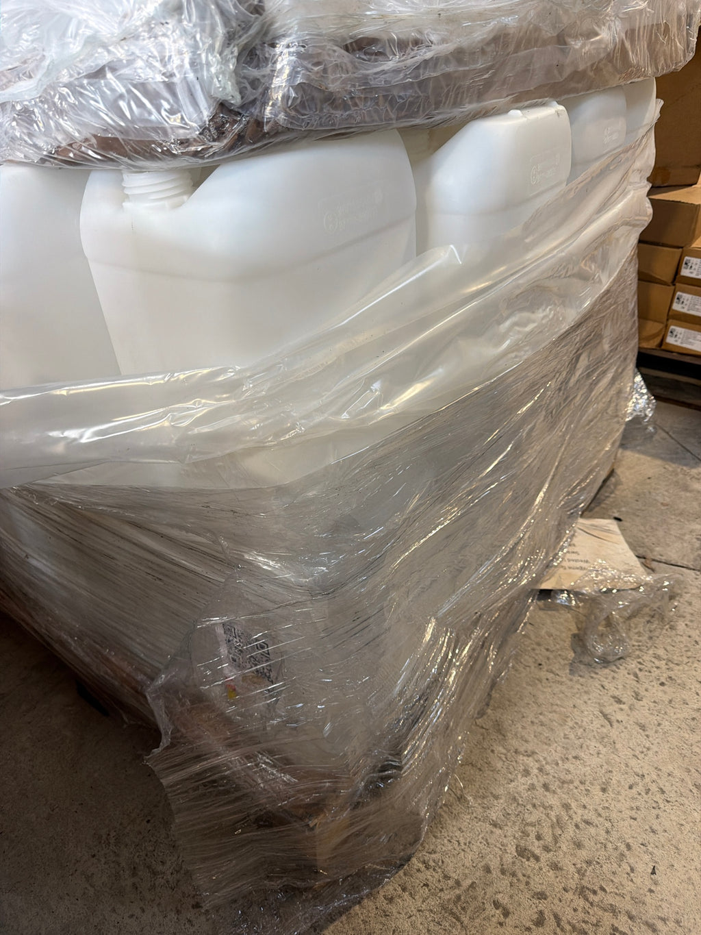 Pallet of 20L natural HDPE jerry cans