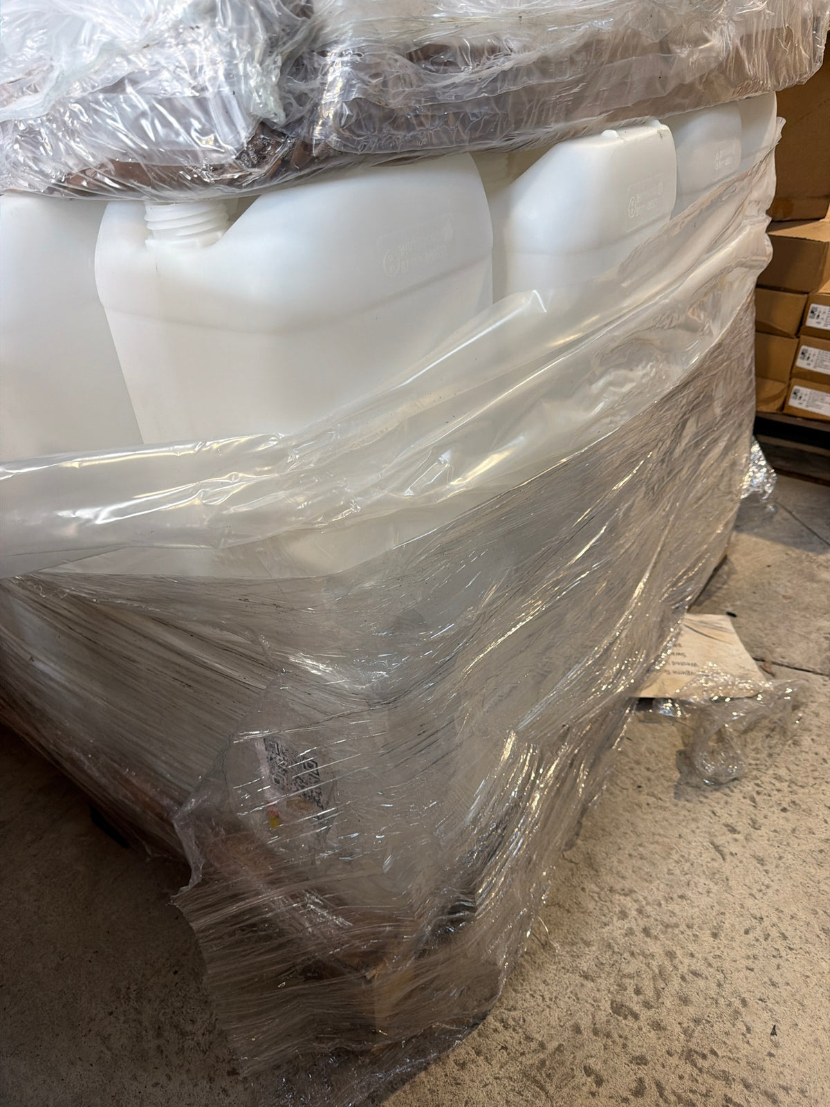 Pallet of 20L natural HDPE jerry cans