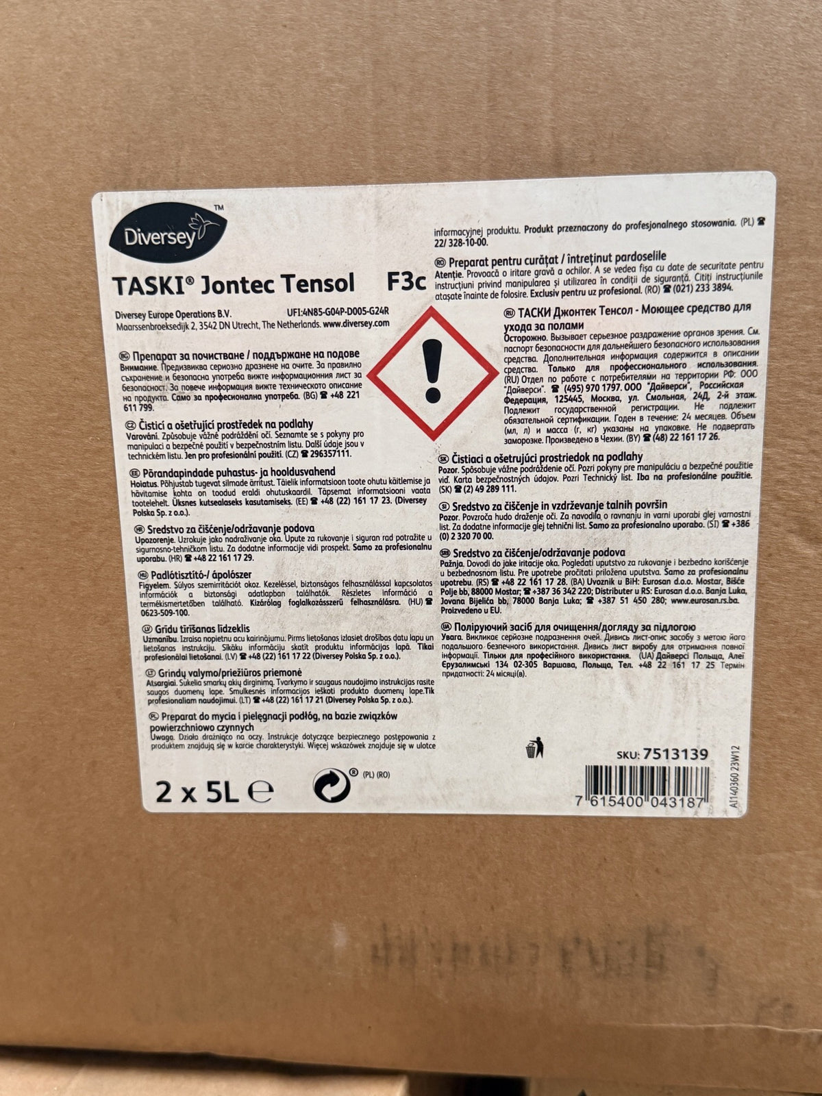 Diversey TASKI Jontec Tensol – actual stock photo 1