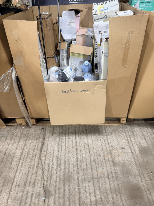 B&Q Customer Returns Pallet – Table & Floor Lamps – actual stock photo 1