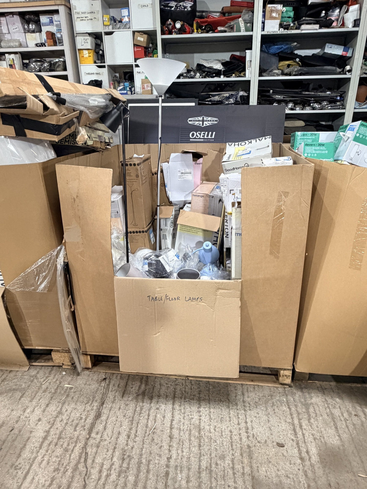 B&Q Customer Returns Pallet – Table & Floor Lamps – actual stock photo 2