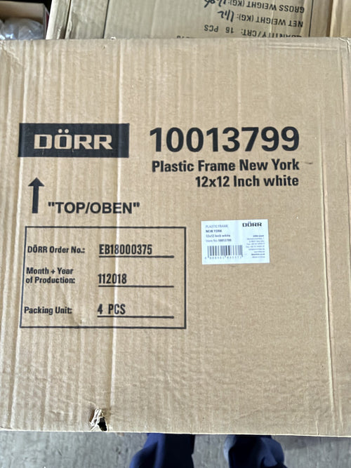 Sealed DÖRR carton: item 10013799 Plastic Frame New York 12x12 inch white, packing unit 4