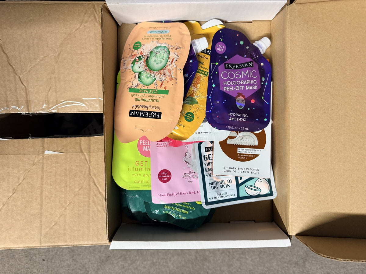 Freeman Selection Box opened – example of the 20 assorted sachets inside (contents vary)