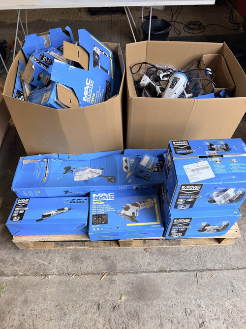B&Q Customer Returns Pallet – Mac Allister Power Tools – actual stock photo 1