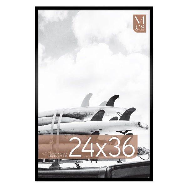 MCS Gallery Foundation 24x36 poster frame, black, front view – manufacturer library photo