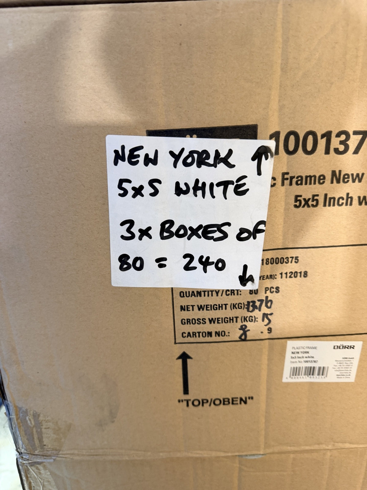 Dörr New York 5x5" White Photo Frames – actual stock photo 2
