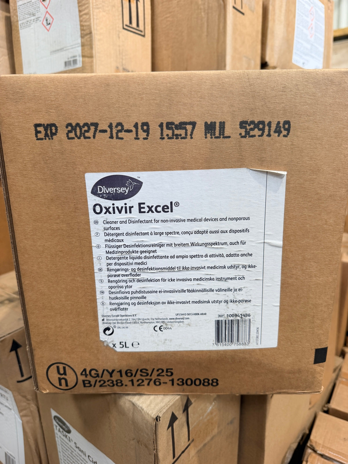 Oxivir Excel 2 x 5L case with expiry 2027-12-19 – actual stock