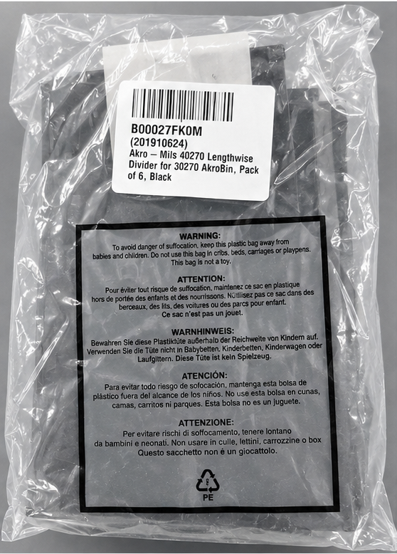 Akro-Mils 40270 Dividers for 30270 AkroBin – Pack of 6