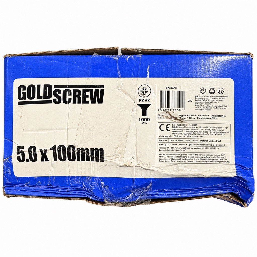 Goldscrew 5 x 100mm wood screws box of 1000 photo 5