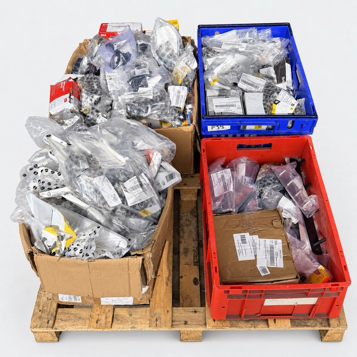 Pallet of window and door hardware photo 1