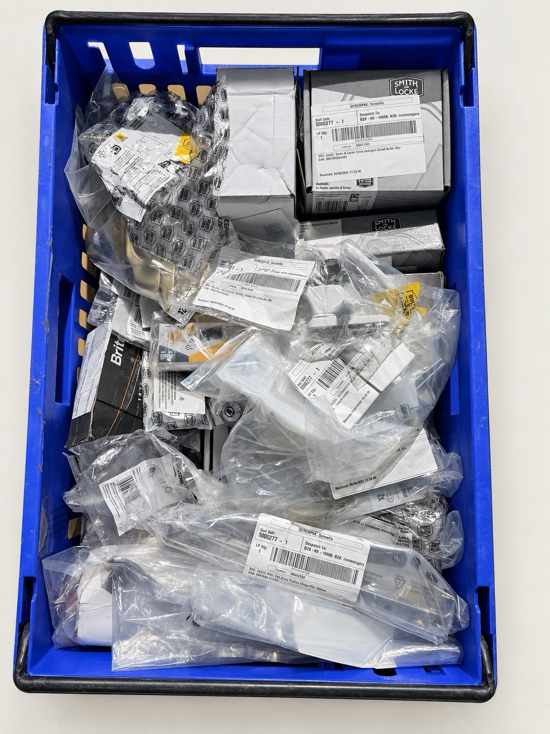 Pallet of window and door hardware photo 3