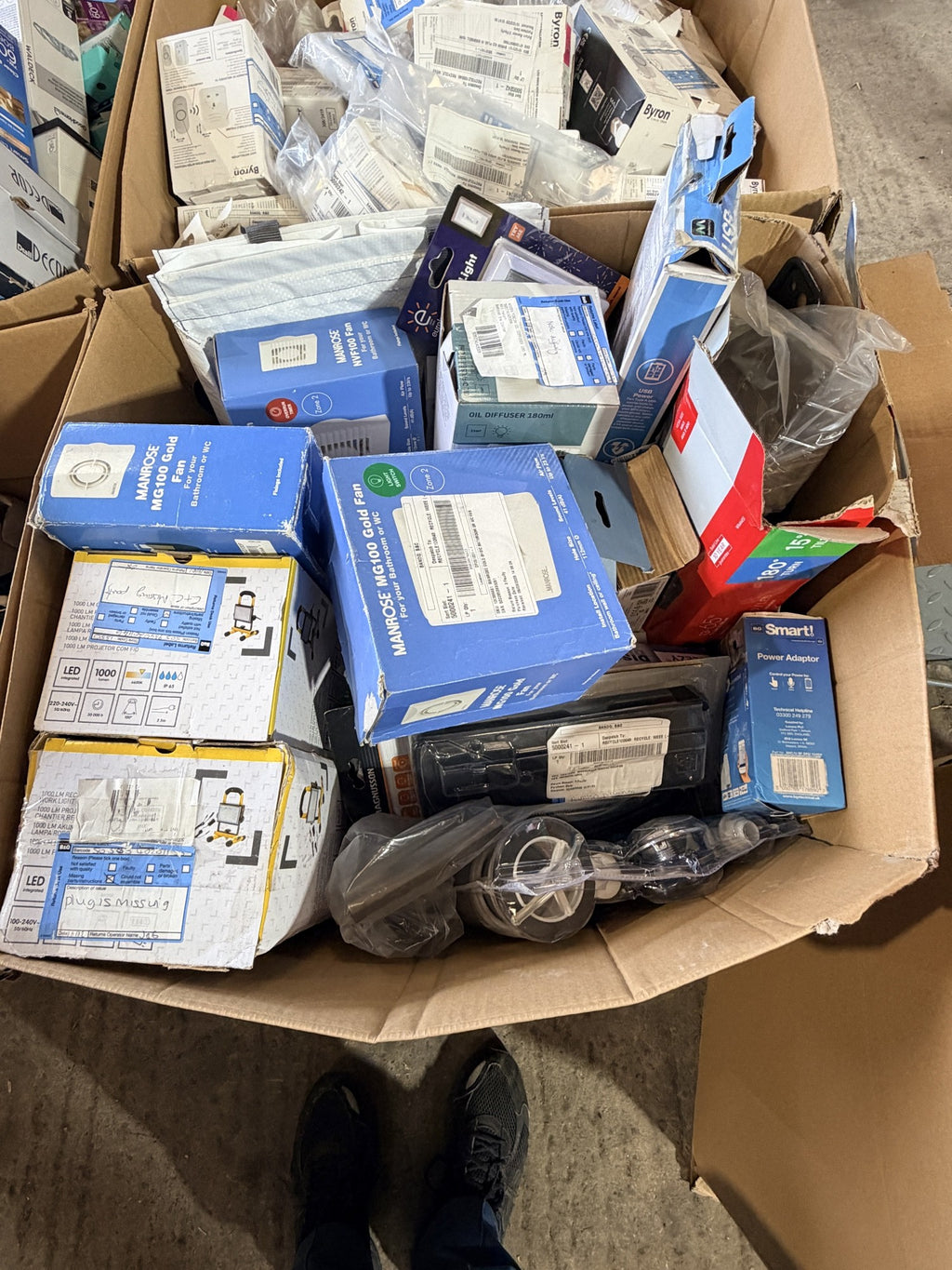 Screwfix & B&Q Customer Returns Box – Mixed Small Electricals & Lighting – actual stock photo 4