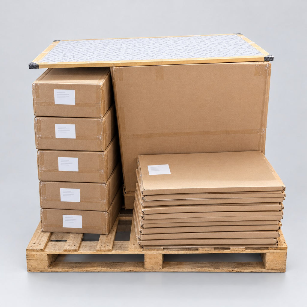 Square & Multi Photo Frames Pallet – Dörr New York 12x12" Steel & White + ZEP Teulada – studio illustration of the pallet