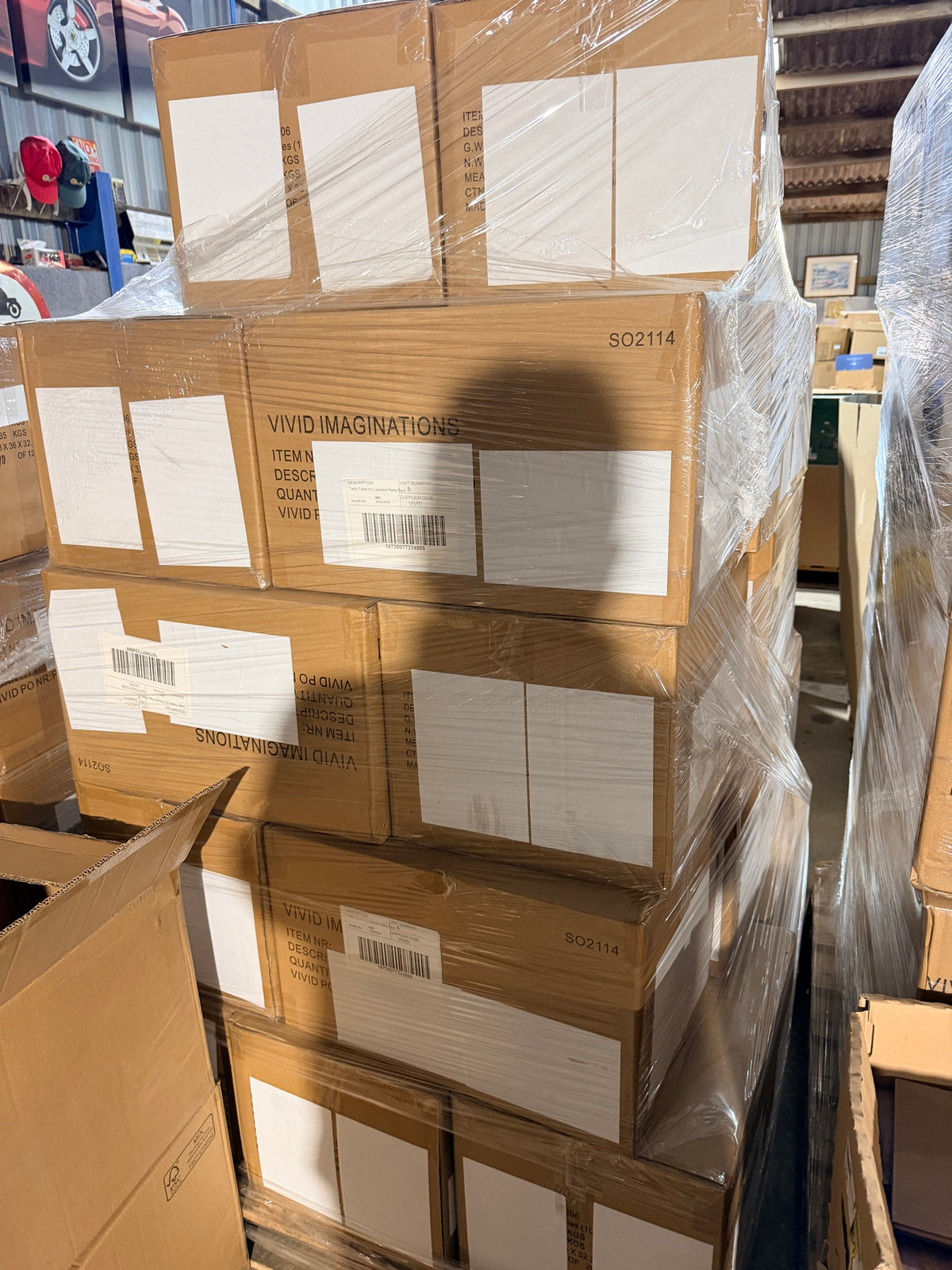 Pallet of Vivid Imaginations cartons