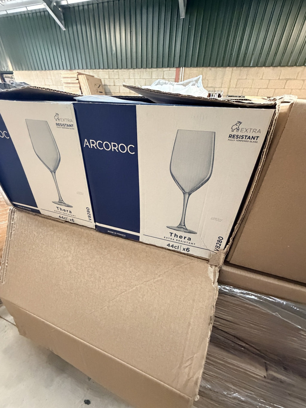 Arcoroc Thera Extra Resistant Wine Glasses 44cl – actual stock photo 2