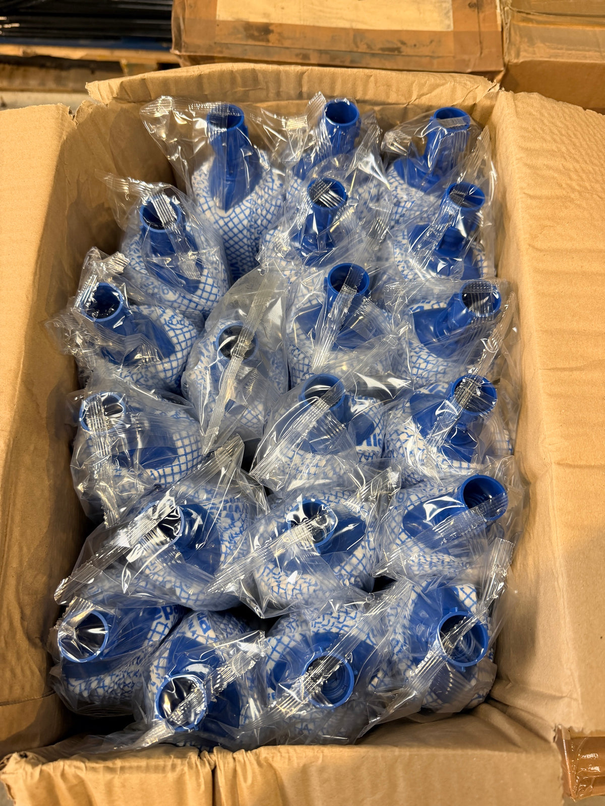 Case of 24 Vileda SuperMop Ag blue mop heads, individually wrapped