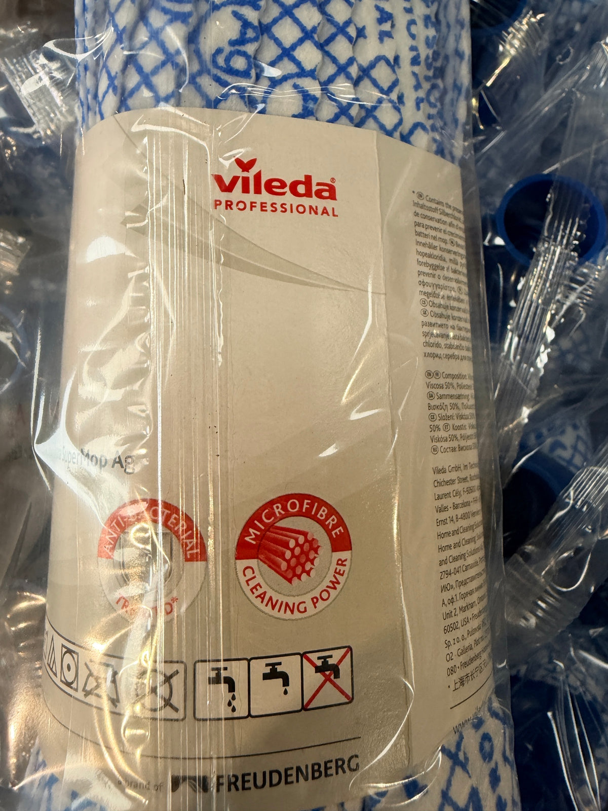 SuperMop Ag label – antibacterial treated, microfibre cleaning power