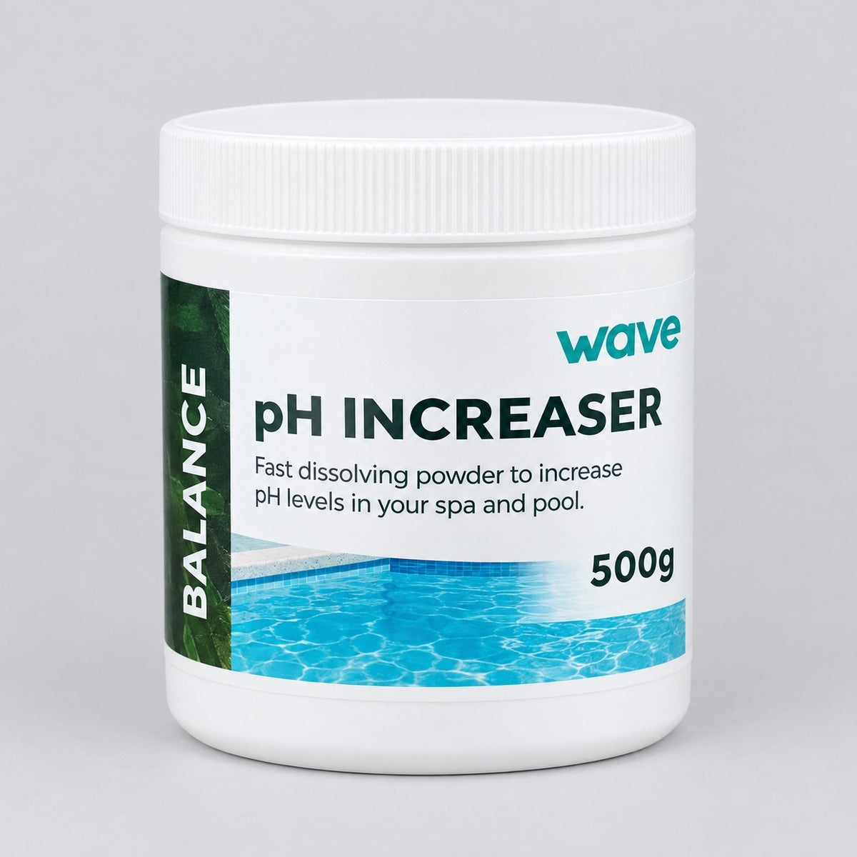 Wave pH Increaser 500g tub – studio image