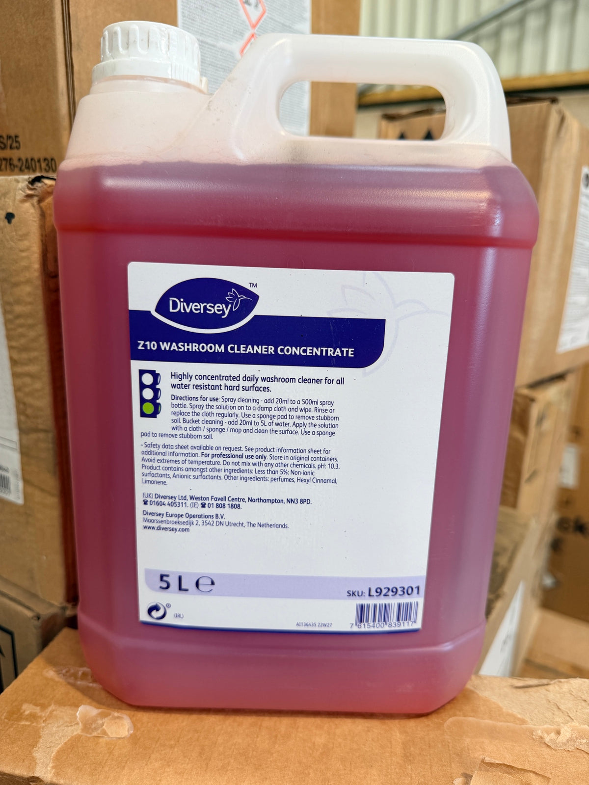 Z10 Washroom Cleaner Concentrate 5L canister – actual stock