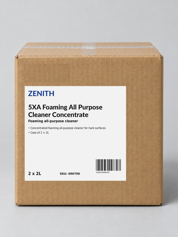 Zenith 5XA Foaming All Purpose Cleaner Concentrate 2 × 2L – studio image of the case
